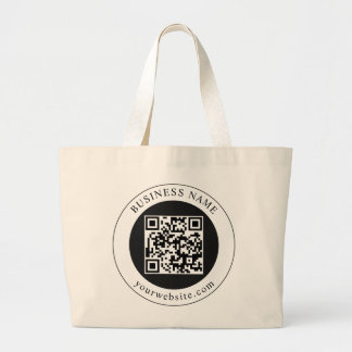 QR-code met bedrijfsnaam bewerkbaar Grote Tote Bag