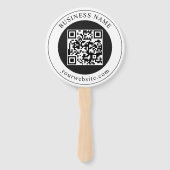 QR-code met bedrijfsnaam bewerkbaar Handwaaier (Achterkant)