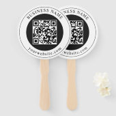 QR-code met bedrijfsnaam bewerkbaar Handwaaier (Voorkant en achterkant)