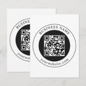 QR-code met bedrijfsnaam bewerkbaar Kaart (Voorkant / Achterkant)