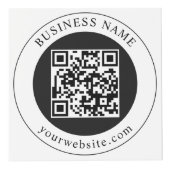 QR-code met bedrijfsnaam bewerkbaar Kubus (Voorkant)