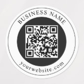QR-code met bedrijfsnaam bewerkbaar Labels (Design 2)