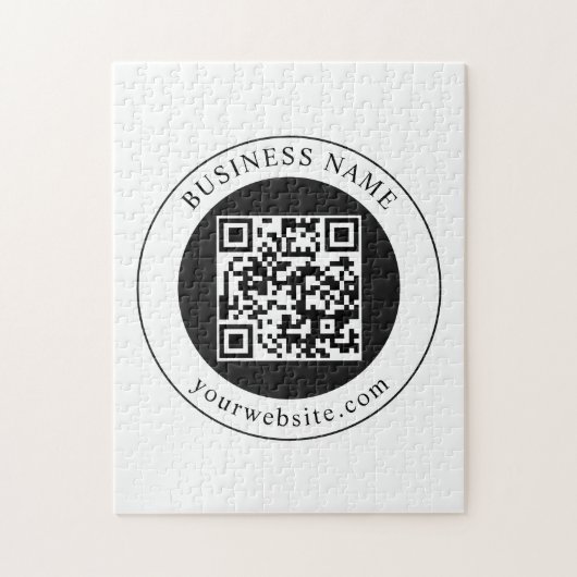 QR-code met bedrijfsnaam bewerkbaar Legpuzzel (Verticaal)