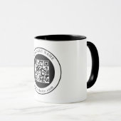 QR-code met bedrijfsnaam bewerkbaar Mok (Voorkant rechts)