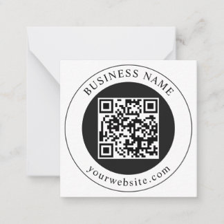 QR-code met bedrijfsnaam bewerkbaar Notitiekaartje