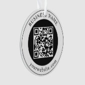 QR-code met bedrijfsnaam bewerkbaar Ornament (voorkant)