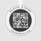 QR-code met bedrijfsnaam bewerkbaar Ornament (achterkant)
