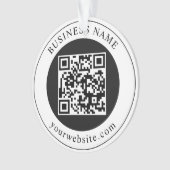 QR-code met bedrijfsnaam bewerkbaar Ornament (voorkant)