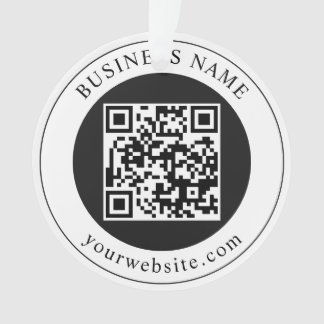 QR-code met bedrijfsnaam bewerkbaar Ornament