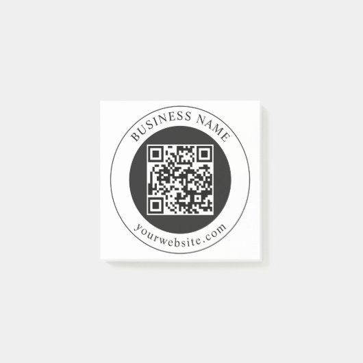QR-code met bedrijfsnaam bewerkbaar Post-it® Notes (Voorkant)