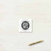 QR-code met bedrijfsnaam bewerkbaar Post-it® Notes (Op bureau)
