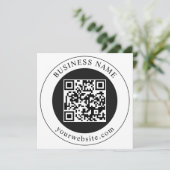 QR-code met bedrijfsnaam bewerkbaar Programmakaart (Staand voorkant)