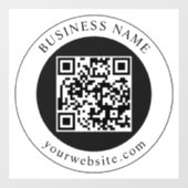 QR-code met bedrijfsnaam bewerkbaar Raamsticker (Vel)
