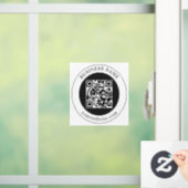 QR-code met bedrijfsnaam bewerkbaar Raamsticker (Huis)
