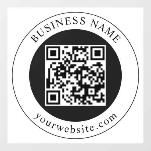 QR-code met bedrijfsnaam bewerkbaar Raamsticker (Vel)