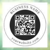 QR-code met bedrijfsnaam bewerkbaar Raamsticker (Vel 3)