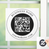QR-code met bedrijfsnaam bewerkbaar Raamsticker (Huis)