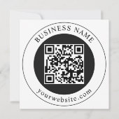 QR-code met bedrijfsnaam bewerkbaar Save The Date (Achterkant)