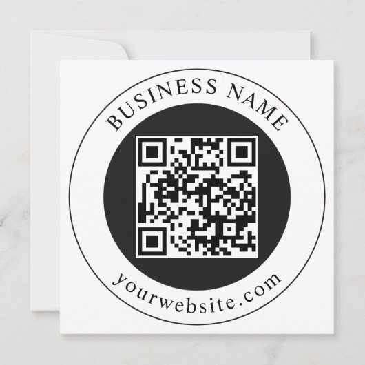 QR-code met bedrijfsnaam bewerkbaar Save The Date (Voorkant)