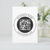 QR-code met bedrijfsnaam bewerkbaar Save The Date (Staand voorkant)