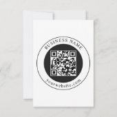 QR-code met bedrijfsnaam bewerkbaar Save The Date (Achterkant)