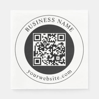 QR-code met bedrijfsnaam bewerkbaar Servet