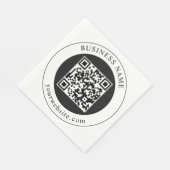 QR-code met bedrijfsnaam bewerkbaar Servet (Hoek)