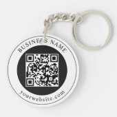 QR-code met bedrijfsnaam bewerkbaar Sleutelhanger (Achterkant)