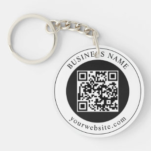 QR-code met bedrijfsnaam bewerkbaar Sleutelhanger