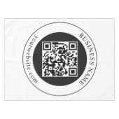 QR-code met bedrijfsnaam bewerkbaar Tafelkleed (Voorkant (Horizontaal))