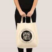 QR-code met bedrijfsnaam bewerkbaar Tote Bag (Voorkant (product))