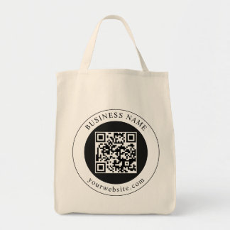 QR-code met bedrijfsnaam bewerkbaar Tote Bag