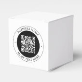 QR-code met bedrijfsnaam bewerkbare cirkelvormige Bedankdoosjes (Voorkant Zijde)