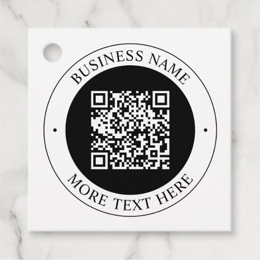 QR-code met bedrijfsnaam bewerkbare cirkelvormige Bedankjes Labels (Voorkant)