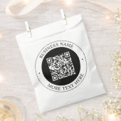 QR-code met bedrijfsnaam bewerkbare cirkelvormige Bedankzakje (Geknipt)