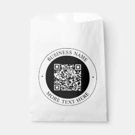 QR-code met bedrijfsnaam bewerkbare cirkelvormige Bedankzakje