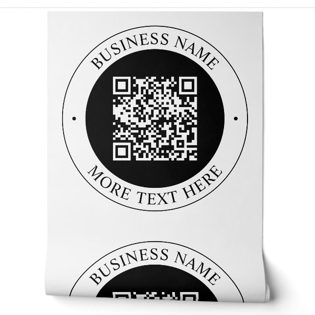 QR-code met bedrijfsnaam bewerkbare cirkelvormige  Behang (Afrollen)