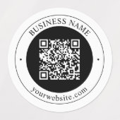 QR-code met bedrijfsnaam bewerkbare cirkelvormige Labels (Design 2)