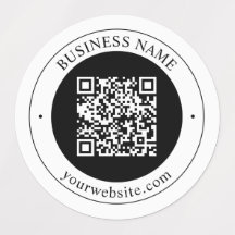 QR-code met bedrijfsnaam bewerkbare cirkelvormige 