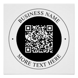 QR-code met bedrijfsnaam bewerkbare cirkelvormige Perfect Poster