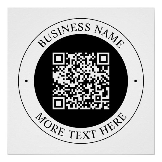 QR-code met bedrijfsnaam bewerkbare cirkelvormige Perfect Poster (Voorkant)
