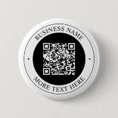QR-code met bedrijfsnaam bewerkbare cirkelvormige  Ronde Button 5,7 Cm (Voorkant)