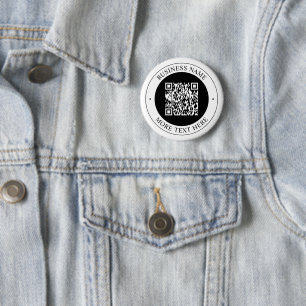 QR-code met bedrijfsnaam bewerkbare cirkelvormige Ronde Button 5,7 Cm