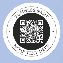 QR-code met bedrijfsnaam Bewerkbare cirkelvormige 