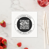 QR-code met bedrijfsnaam bewerkbare cirkelvormige Servet (Insitu)