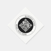 QR-code met bedrijfsnaam bewerkbare cirkelvormige Servet (Hoek)