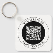 QR-code met bedrijfsnaam bewerkbare cirkelvormige Sleutelhanger (Voorkant)