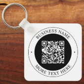 QR-code met bedrijfsnaam bewerkbare cirkelvormige Sleutelhanger (Voorkant)