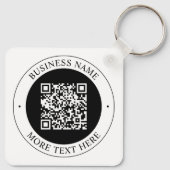 QR-code met bedrijfsnaam bewerkbare cirkelvormige Sleutelhanger (Achterkant)