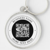 QR-code met bedrijfsnaam bewerkbare cirkelvormige Sleutelhanger (Voorkant)